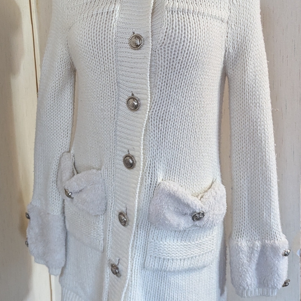 White Knit Cardigan with Button Details *Priced To Go